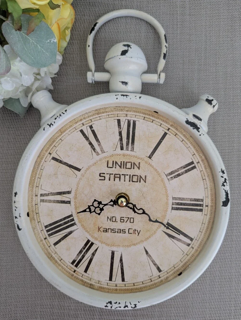 Union Station Kansas City Wall Clock Nostalgia Vintage Shabby Chic Rustic